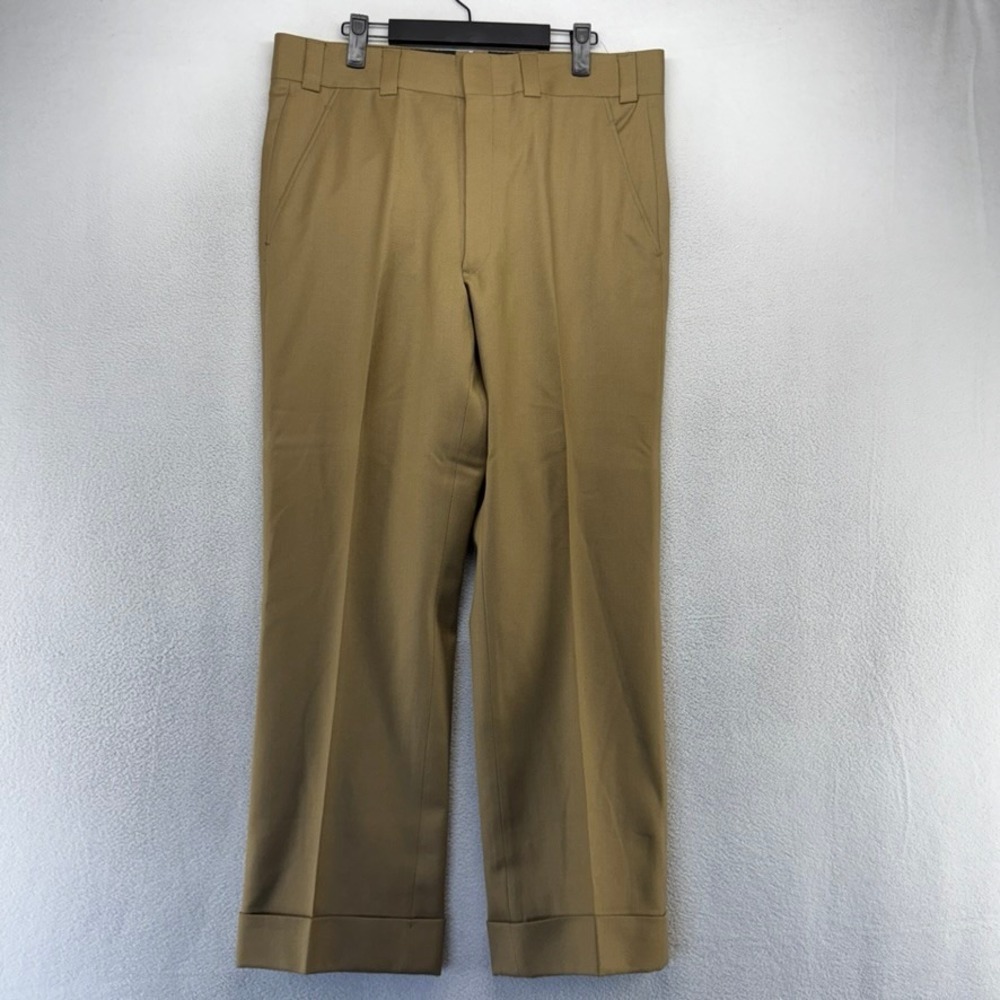 Vintage Southwick Slacks mens 36 Fit 35x29 Brown Talon Cuffed Wool 70s Pants NEW